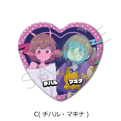 『銀河特急 ミルキー☆サブウェイ』ハート型缶バッジ C チハル・マキナ